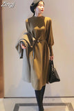Female Black Knitted Sweater Dresses for Women Elegant Ladies Turtleneck Long Sleeve Midi Vestidos Autumn Winter