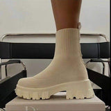 Sports Short Boots Women's 2025 Autumn And Winter New Women's Boots Large Size Pedal Socks