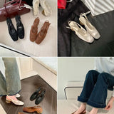 Niche Design Square Head Braided Sandals Women After Air-Quality Crystal Coarse Mesh Yarn Hollow Cool