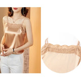 Fashion Top Women Summer Solid Womens Clothing Tube Tops Lace Satin Silk Female Tops Office Lady Chiffon Short Crop