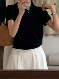 Gray Fake Two-Piece Design Sense Niche Short-Sleeved T-Shirt Girl 2025 Spring And Summer New Bump Striped Top
