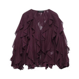 Spring 2025 New Long Fashion Loose Design Niche Laminated Shirt Top