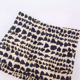 New Beads Double Lint Print Skirt Mini-Skirt