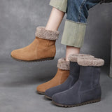 Snow Boots Women's New Short Barrel Krainian Winter Flat Bottom Anti-Slip Thick Velvet Sleeve High Cotton