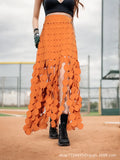 Autumn New Niche Style Design Of The Round Piece Hollow Waxiu Height Lumny Dress Half-Dress