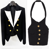 New Star Fashion Stumbling Color Metallic Rose Buckle Suit
