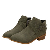 Autumn And Winter New Large-Size Tip Side Zipper Fashion Comfortable Short Boots Women