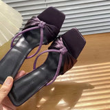 Satin Water Drill With Sandals Woman 2025 Summer New Bow Toe Wearing High-Heeled Cold