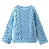 Women's INS Burst Round Horn Horn Sleeve Knitted Loose