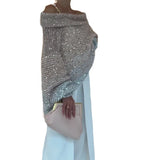 Zingj Autumn And Winter New Solid Color Sequins Hot Style A Word Shoulder Loose Languid Lazy Wind Sweater Female-Outfit