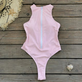 Solid Color Zipper Sleeveless Surfsuit Integrated Swimsuit Women 2025