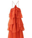 Women's Explosive Flowers With Folded Backs Hanging Neck