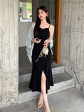 Xixi 2025 Summer New High-Waisted Temperament Elegant Sling Dress Senior Long Dress Female