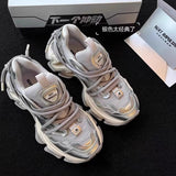 Full Of Futuristic ~ 2025 Thick-Soled Casual Sneakers Silver Old Dad Shoes ~ Sole Design