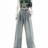 Zingj Ancient Ways Vertical Sense Jeans Female Spring And Summer Design Sense High Waist Hot Girl Small Loose Straight Tube Mop The Floor Wide Leg