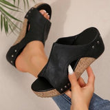 Slopes And Cool Slippers 2025 Summer New Retro Thick-Sed Fish Mouth Roman Sandals Women's Loose Cake Thick