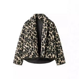 Women's Clothing 2025 New Winter Retro Leopard Print Cotton Jacket Women's Cotton
