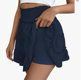 Summer Women's Short Skirt Print Beach Chiffon Silk Scarf Hanging Half-Dress