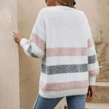 And Winter Knitted Shirt V-Neck Sweater Classic Striped Single-Dcupuncture Cardigan Casual Knitted