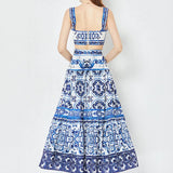 And White Porcelain Printing Set Women Three-Dimensional With Chest Pad Short Breast Sling Sling Belt + Two-Piece