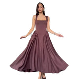 Summer New Women's Collar Sexy Sleeveless Wrinkled Temperament Dress Dress Dress