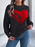 Shooting Autumn And Winter Casual Valentine's Day Love Love LOVE Long-Sleeved Jacket Sweater Women's