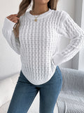 Shooting Autumn And Winter Casual Pure Color Lantern Sleeve Irregular Jacket Sweater Women's
