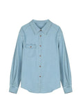 Vintage Cowboy Shirt Woman 2025 Spring New Temperament Slender Relaxed Casual Overlapping Long Sleeve