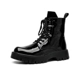 Zingj Boots Men's British Boot Men's 2023 Bright Leather Work Leather Shoes