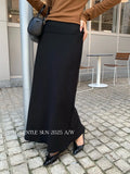 Xixi 2025 Autumn White Standard Temperament Commuter Solid Color Thin Waist Half-Body Skirt With Hip Pencil Skirt