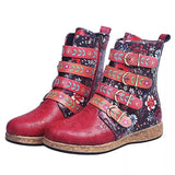 Autumn And Winter New Large Code 43 Martin Boots Women Embroidered National Wind And Hot Short Boots Flat Bottom