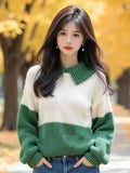 And White Bumped Jumper Women's New Autumn And Winter 2025 Small Man Chic Beautiful Little Syruped Knitting