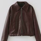 Women's Explosive Solid-Colored Collar Jacket