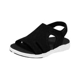New Women's Shoes Flying Flat Floor Breathable Solid Beach Shoes Lightweight Large Women's