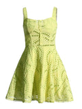Fashion Suspension Short Dress 2025 Spring New Sexy Fang Collar Sleeveless Design With Lotus Leaf Edge