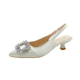 Bag Head Sandals Women 2025 Summer New Fashion Pointy Water Drill Buckle And Fashion Sandals