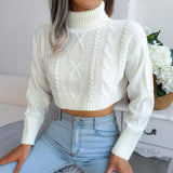 Shooting 2025 Autumn And Winter Fashion Mahjong Long Sleeve High-Neck Short-Sleeved Sweater Women's