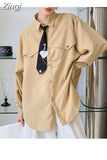 Design Shirt For Women Vintage Elegant Long Sleeve Loose Office Ladies Female Ins Street BF Style Unisex Blouses Chic