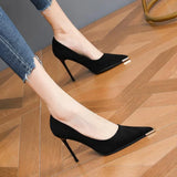 Women's 2025 New Net Red Velvet Fashion Spring Women's Shoes Korean Version Of The Banquet Fine Heel Single