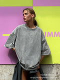 Simple Wind Loose Water Wash Old Cotton T-Shirt Women Summer Color Loose 260G Cotton Short-Sleeved Top
