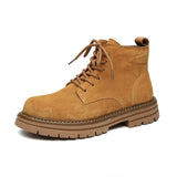 Zingj Men's Outdoor Travel Boots Yellow Platform Boots