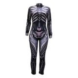 Spot 2025 Halloween Women's Body Bone Printing Party Cosplay Tight Jumpsuit