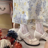 Jane Shoes Female Thick Heel And Velvet Fairy Bean Wool Shoes Winter Wear Soft Sole Night Wind Gentle Single Shoe