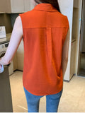 Women Shirt Sleeveless Womens Tops and Blouses Elegant Yellow Blouses for Women Basic Womens Blouses OL Clothes for