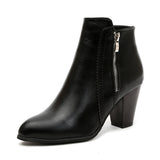 And Winter New Thick And Large Size Martin Boots Women High And Short Boots Side Zipper In Leather Boots Retro