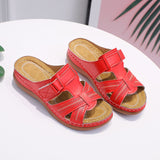 Women's Shoes 44 Large Size 43 Sandals Fashion Retro Solid Slope And Slippers Women's