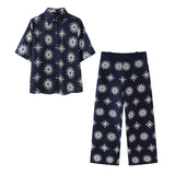 Shirt 4877098 Embroidered Broad Leg Trousers 2731059