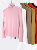 Zingj Cotton Super Soft Pendant Pile Collar Bottom Shirt Female Spring With A Slim Solid Color High Collar Long Sleeve