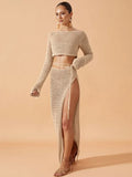 Long-Sleeved Blouse Beach Burqa Sexy Bikini Hoodie Sunscreen Suit