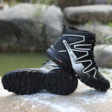 Outdoor Snow Boots High Help Plus Velvet Hiking Shoes Anti-Slip Thick And Lightweight Climbing Men's Cotton